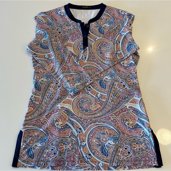 J. McLaughlin Tops - J McLaughlin Top Biscayne Tunic Catalina Cloth Blue Paisley Floral Printed M